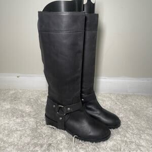 True Religion Black Harness Tall Riding Boots